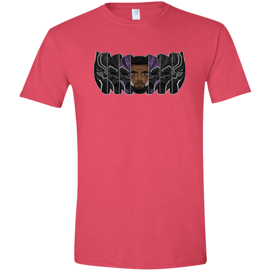 T-Shirts Heather Red / S Black Panther Mask Men's Semi-Fitted Softstyle