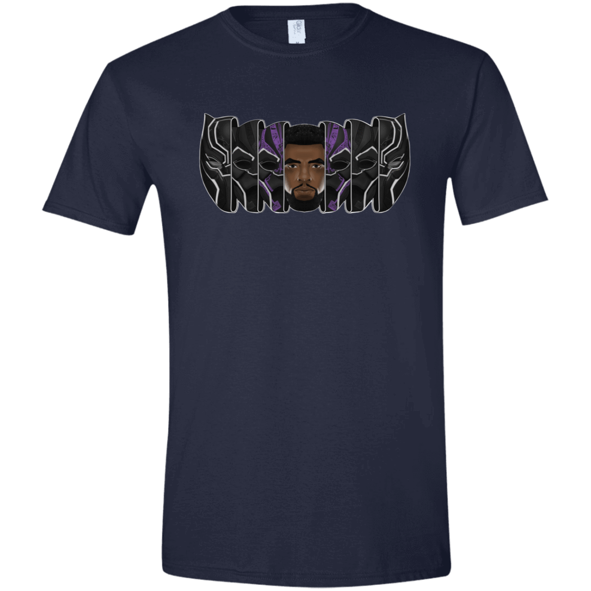 T-Shirts Navy / X-Small Black Panther Mask Men's Semi-Fitted Softstyle