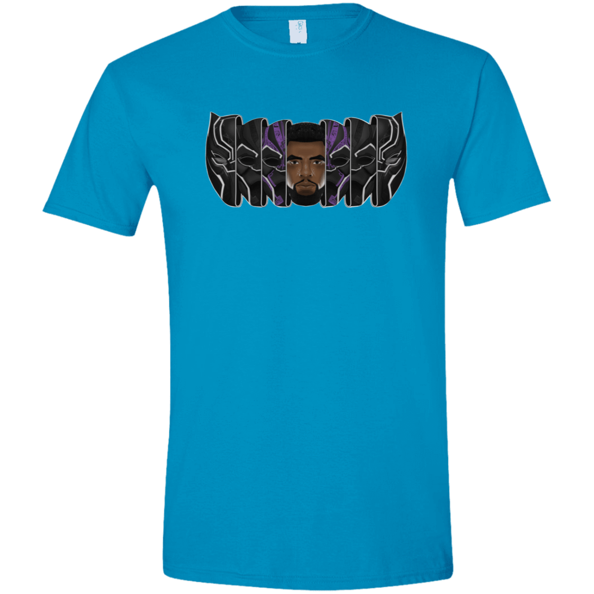 T-Shirts Sapphire / S Black Panther Mask Men's Semi-Fitted Softstyle