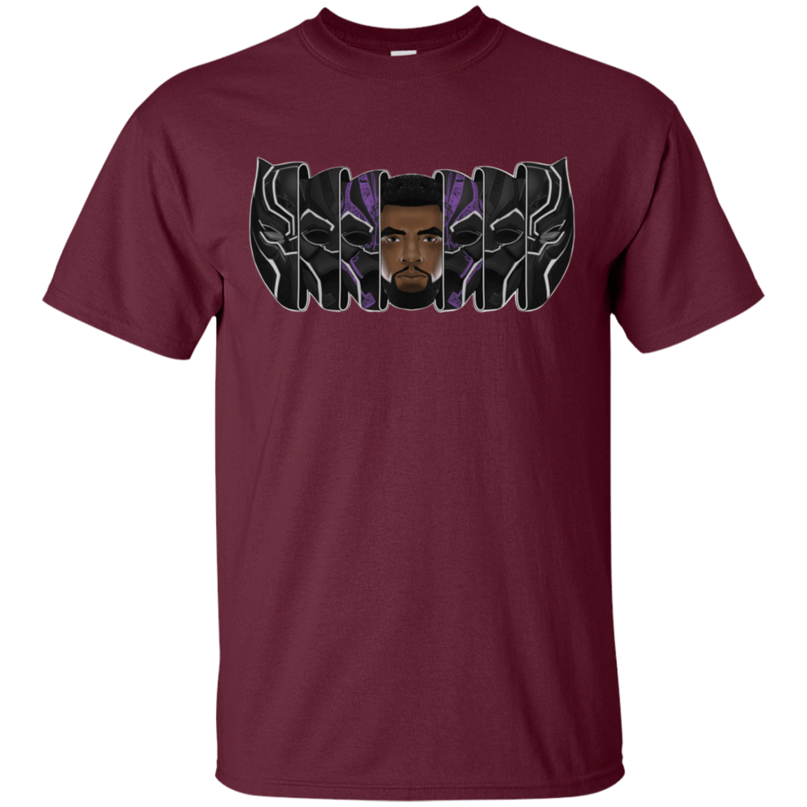 T-Shirts Maroon / S Black Panther Mask T-Shirt