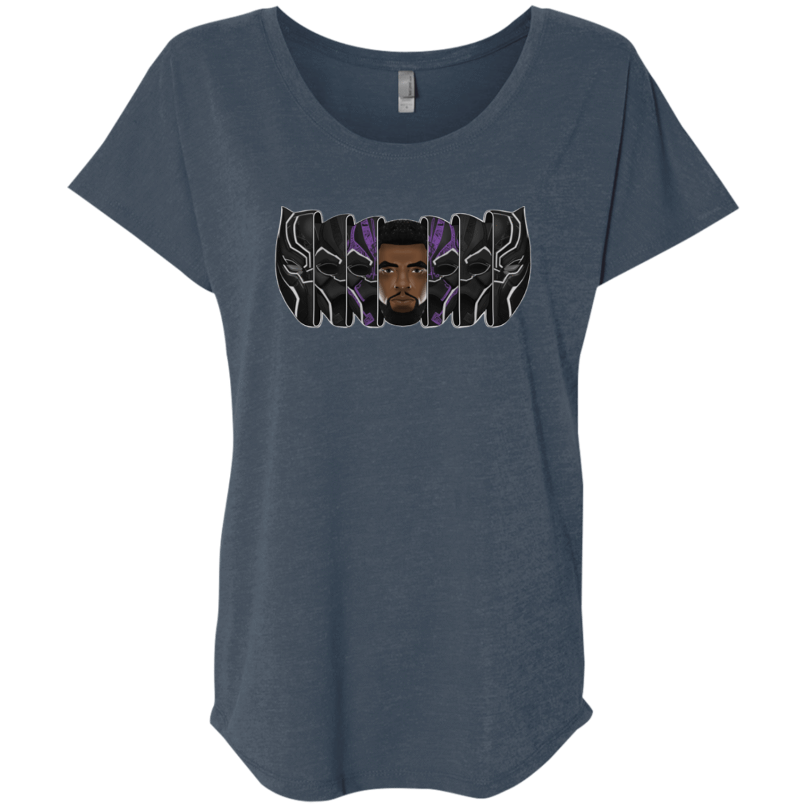 T-Shirts Indigo / X-Small Black Panther Mask Triblend Dolman Sleeve