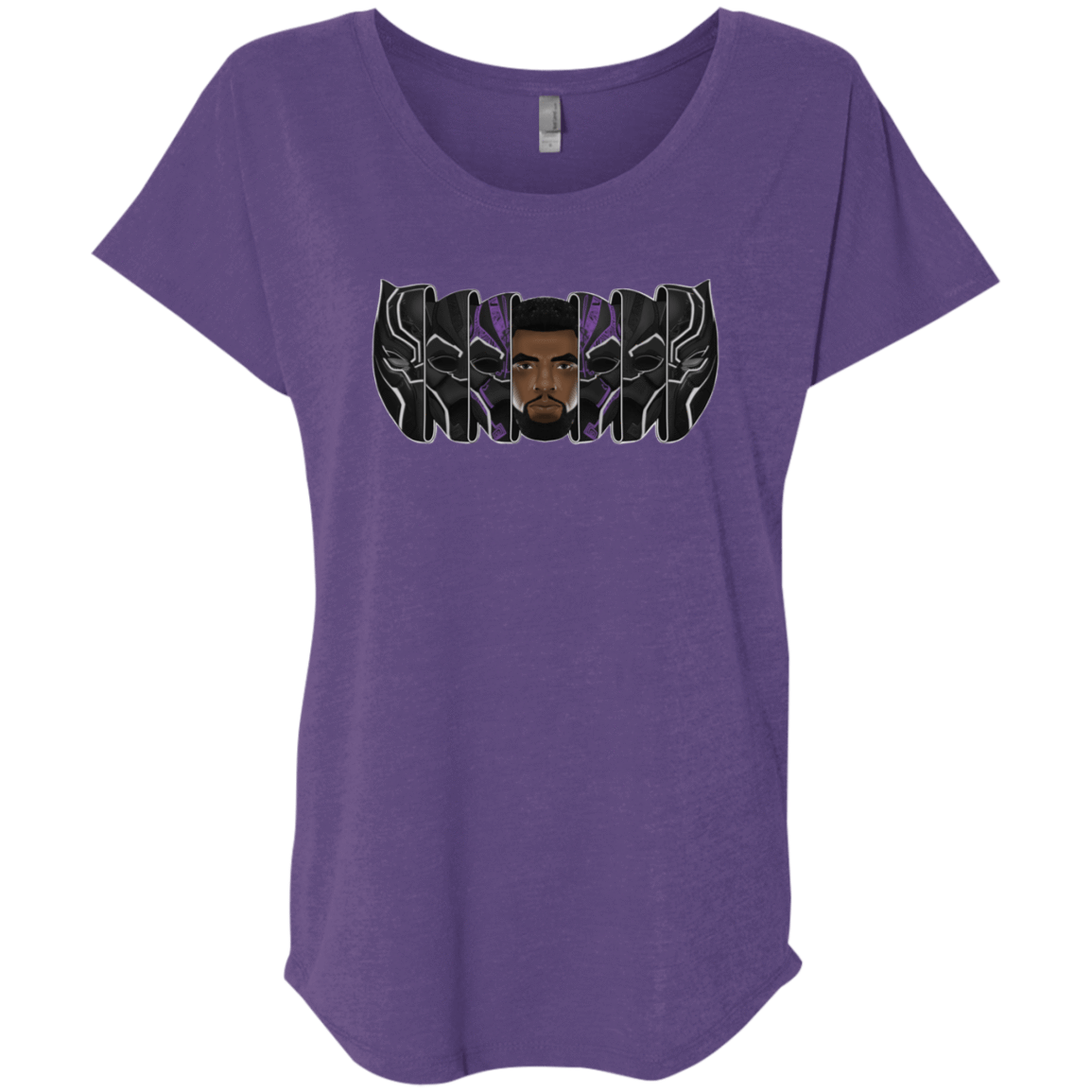 T-Shirts Purple Rush / X-Small Black Panther Mask Triblend Dolman Sleeve