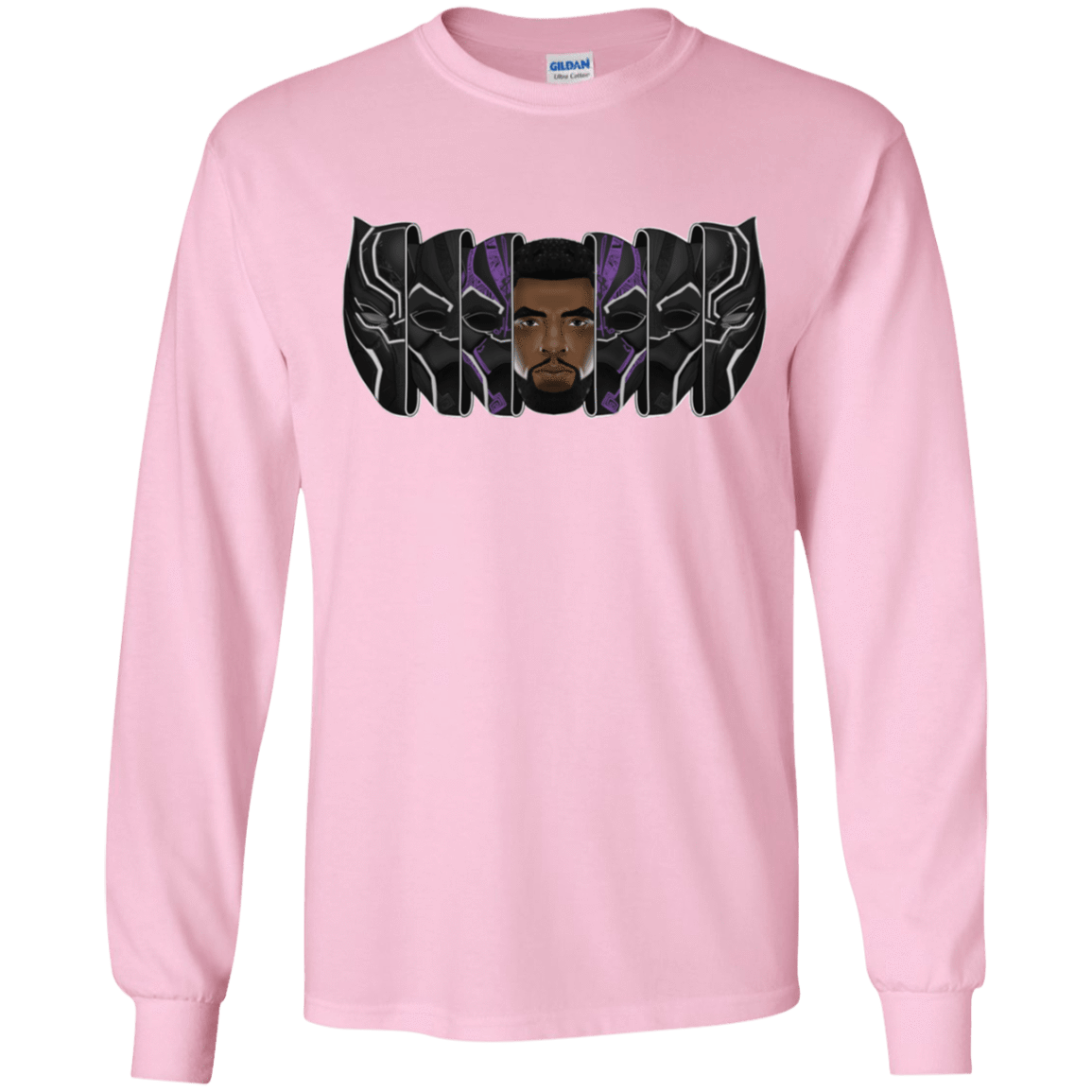 T-Shirts Light Pink / YS Black Panther Mask Youth Long Sleeve T-Shirt