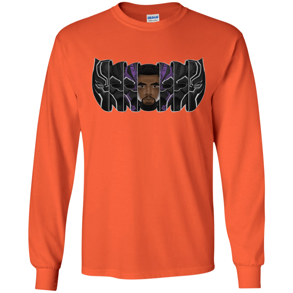 T-Shirts Orange / YS Black Panther Mask Youth Long Sleeve T-Shirt