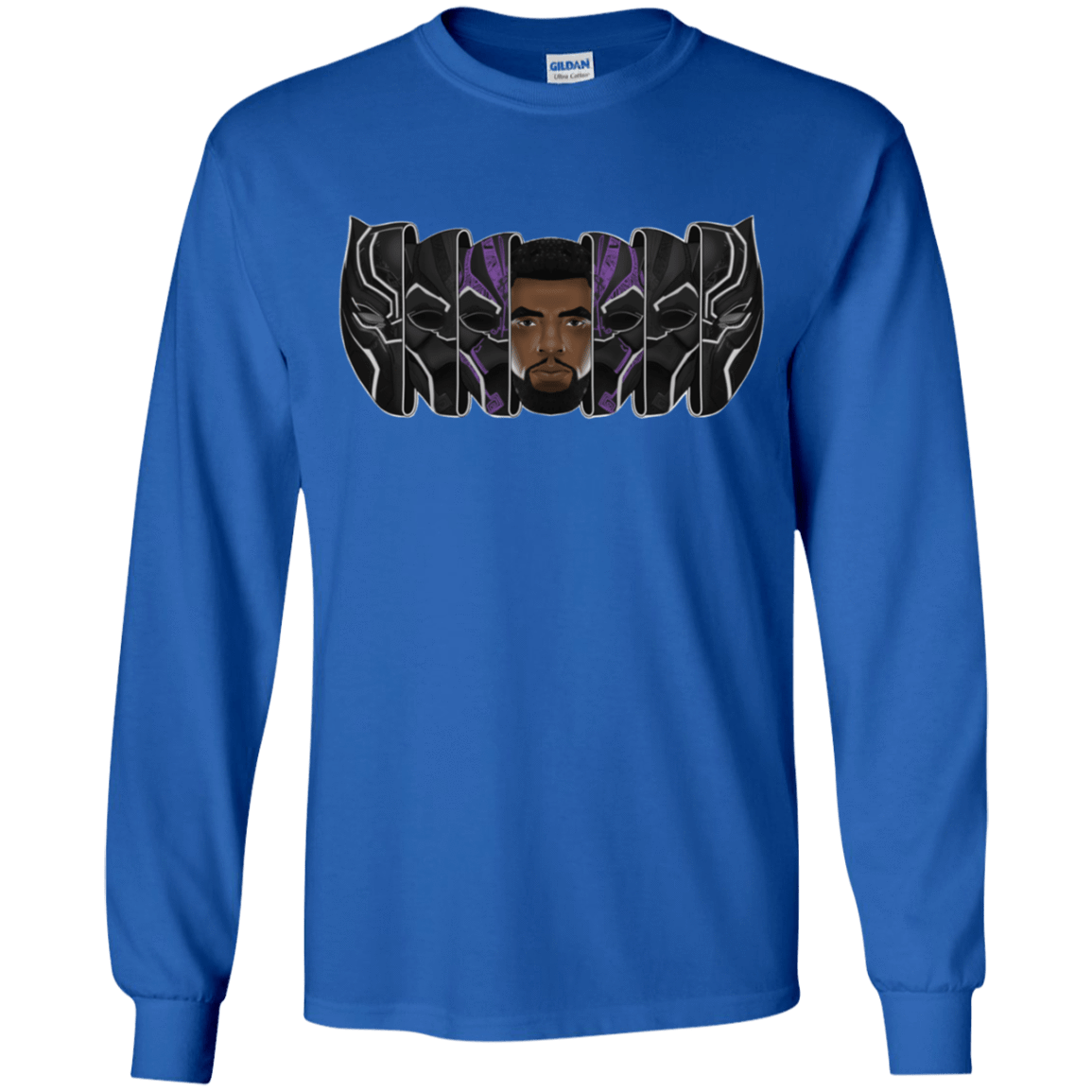 T-Shirts Royal / YS Black Panther Mask Youth Long Sleeve T-Shirt
