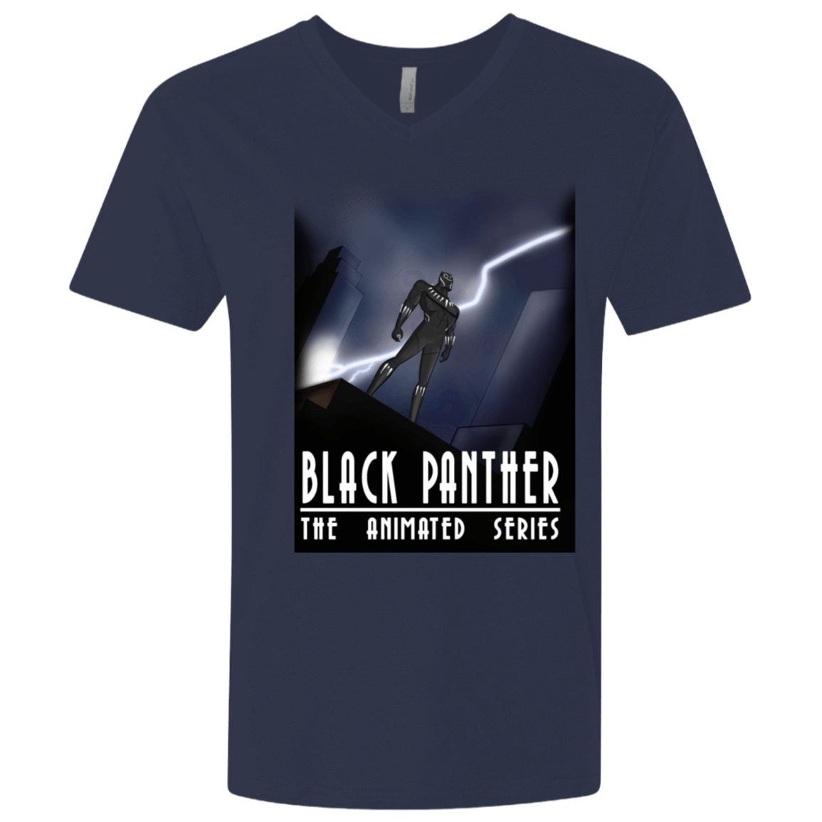 T-Shirts Midnight Navy / X-Small Black Panther The Animated Series Men's Premium V-Neck