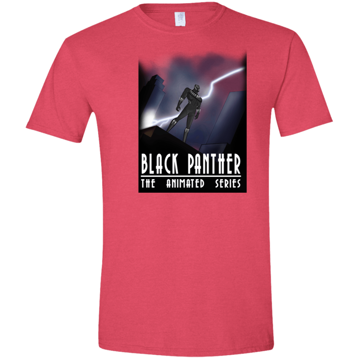 T-Shirts Heather Red / S Black Panther The Animated Series Men's Semi-Fitted Softstyle