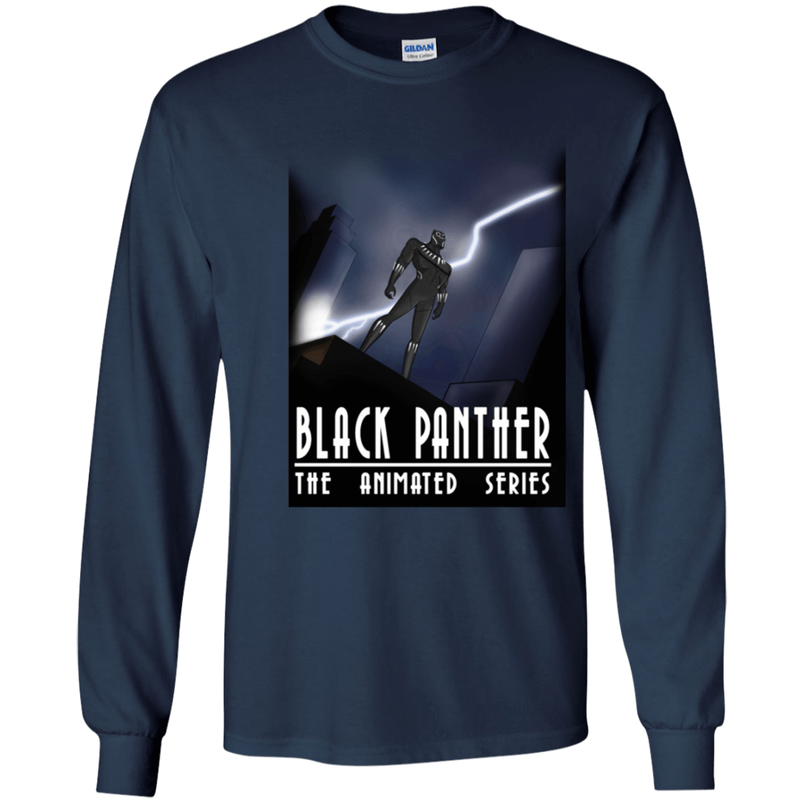 T-Shirts Navy / YS Black Panther The Animated Series Youth Long Sleeve T-Shirt