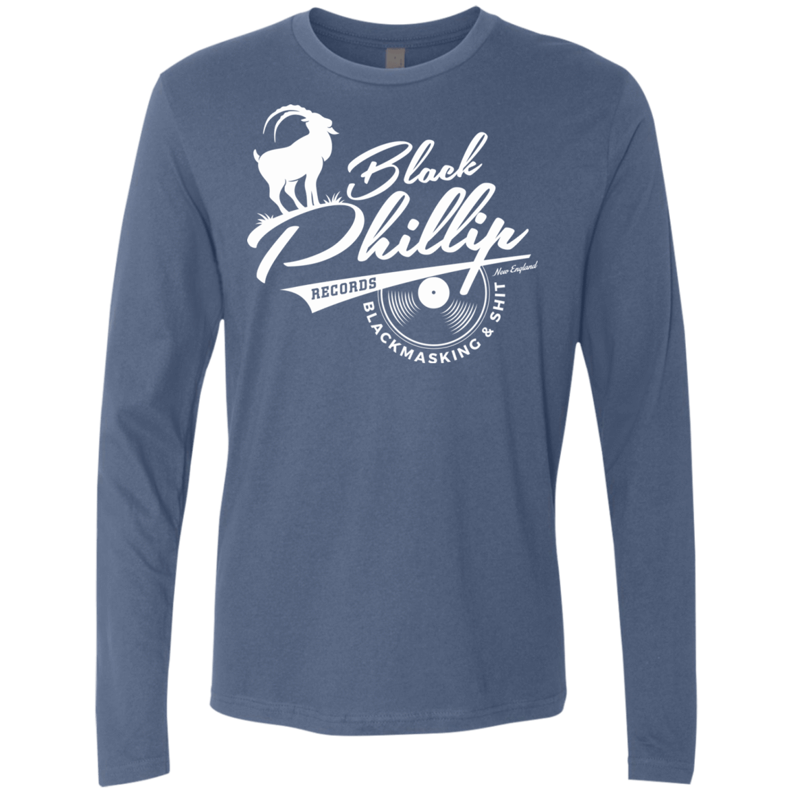 T-Shirts Indigo / Small BLACK PHILLIP RECORDS Men's Premium Long Sleeve