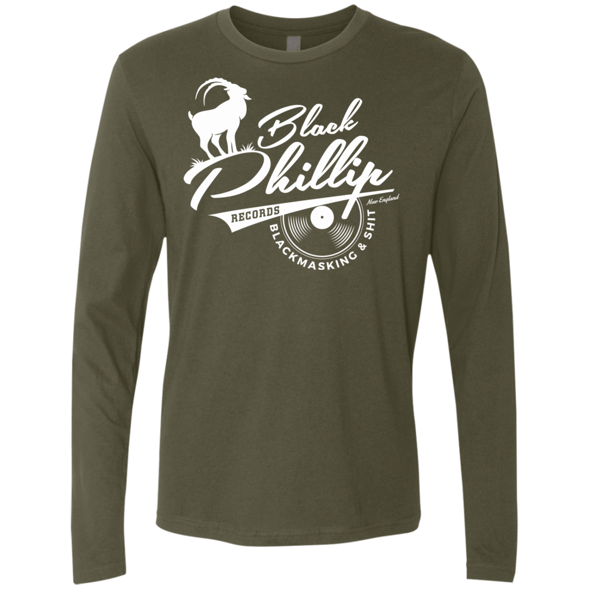 T-Shirts Military Green / Small BLACK PHILLIP RECORDS Men's Premium Long Sleeve