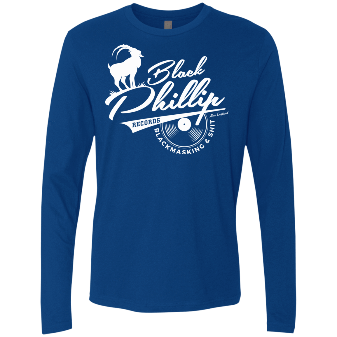 T-Shirts Royal / Small BLACK PHILLIP RECORDS Men's Premium Long Sleeve