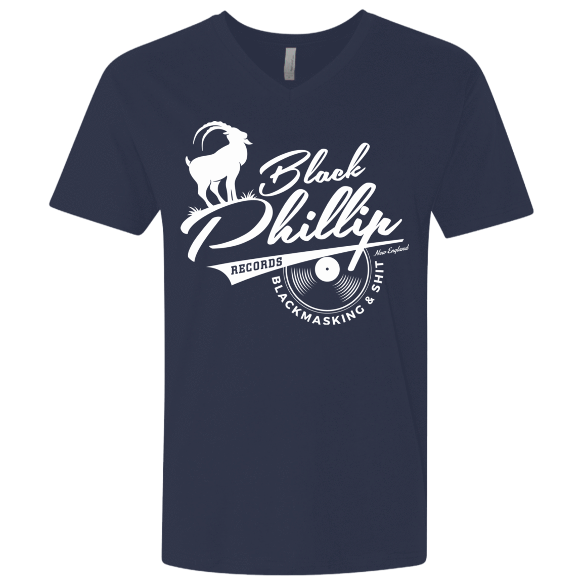 T-Shirts Midnight Navy / X-Small BLACK PHILLIP RECORDS Men's Premium V-Neck