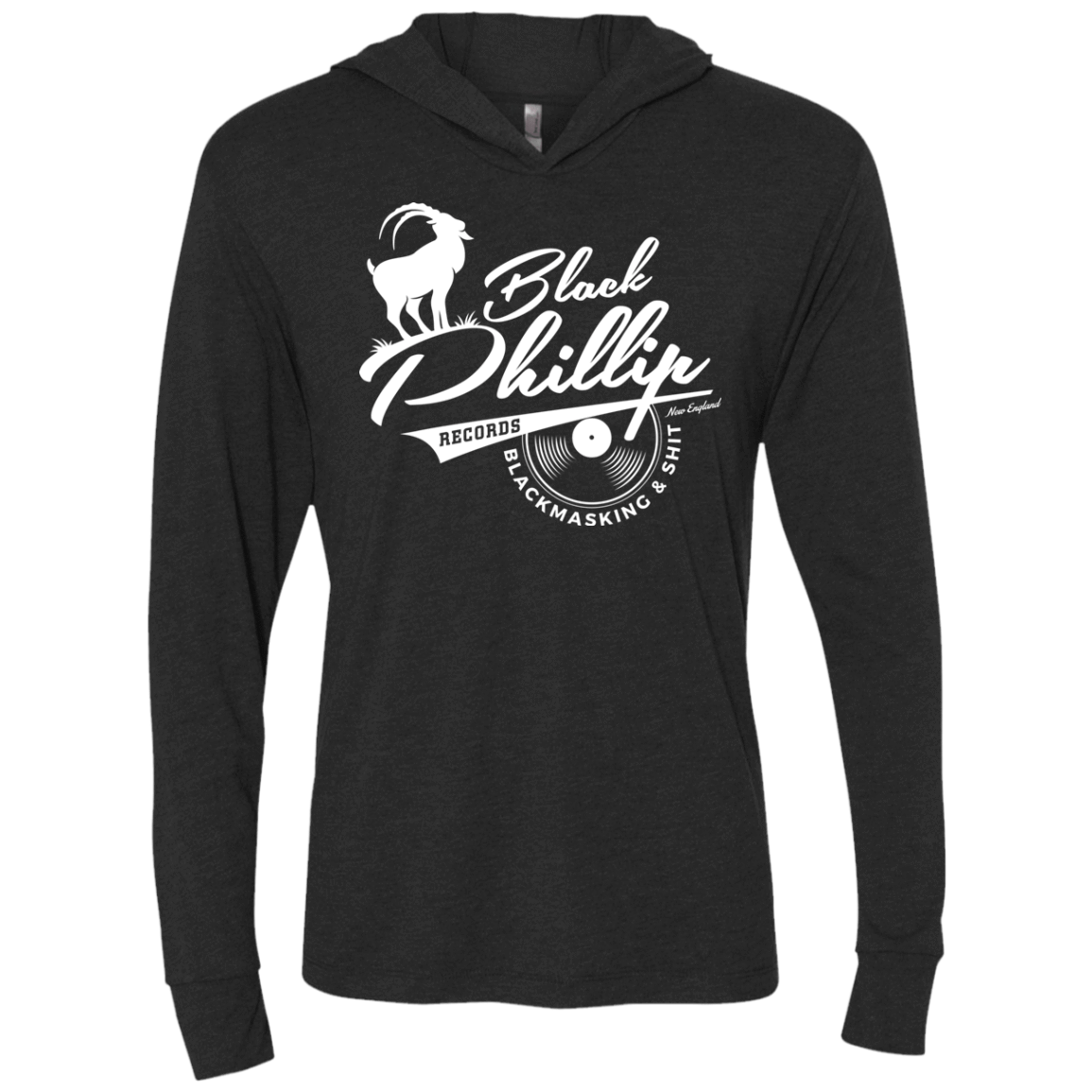 T-Shirts Vintage Black / X-Small BLACK PHILLIP RECORDS Triblend Long Sleeve Hoodie Tee