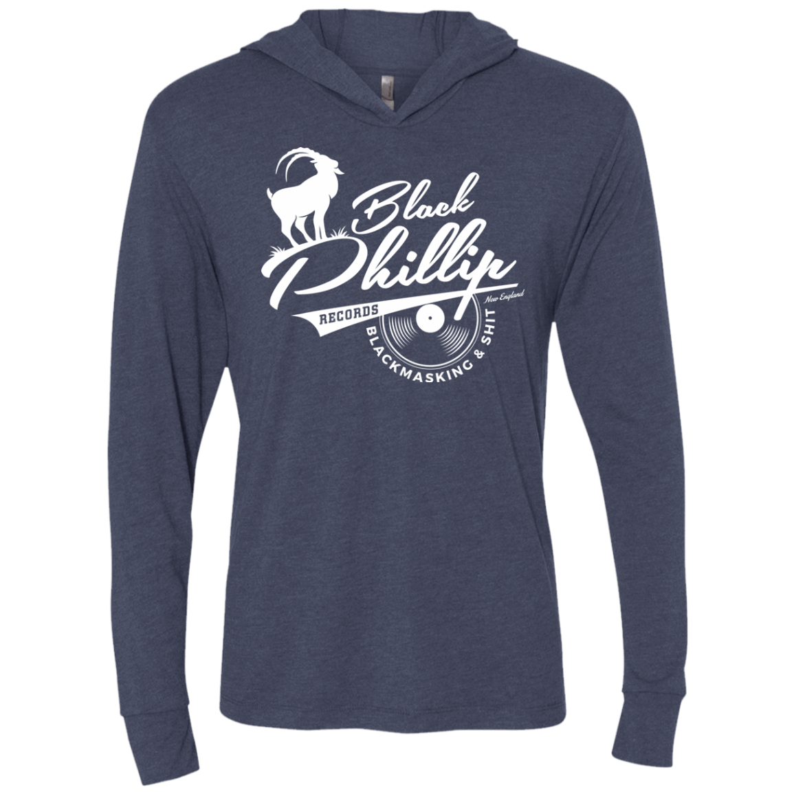 T-Shirts Vintage Navy / X-Small BLACK PHILLIP RECORDS Triblend Long Sleeve Hoodie Tee