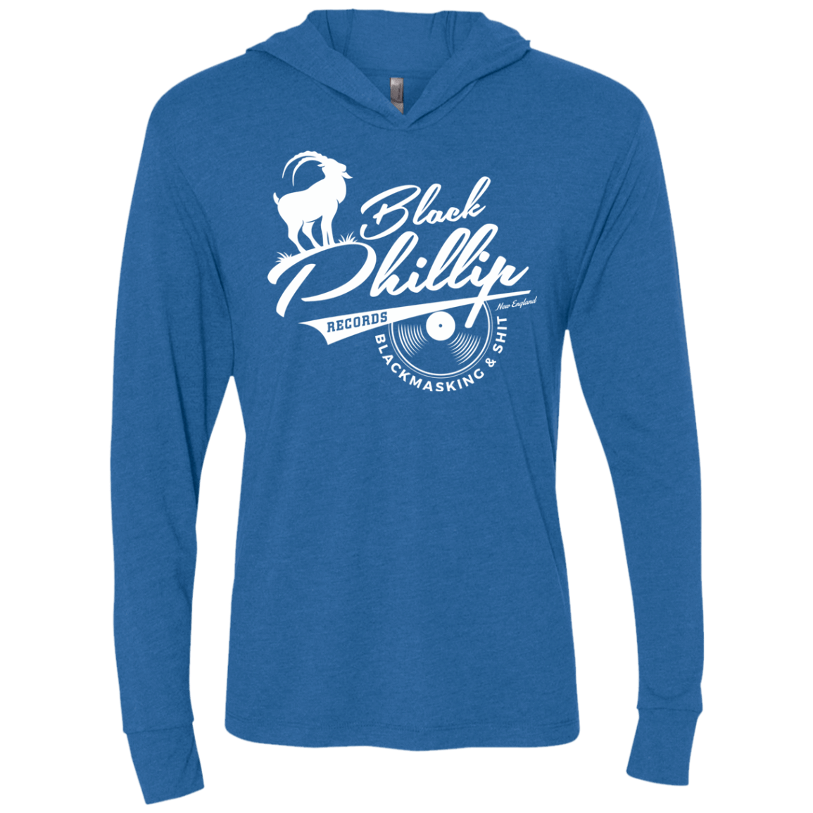 T-Shirts Vintage Royal / X-Small BLACK PHILLIP RECORDS Triblend Long Sleeve Hoodie Tee
