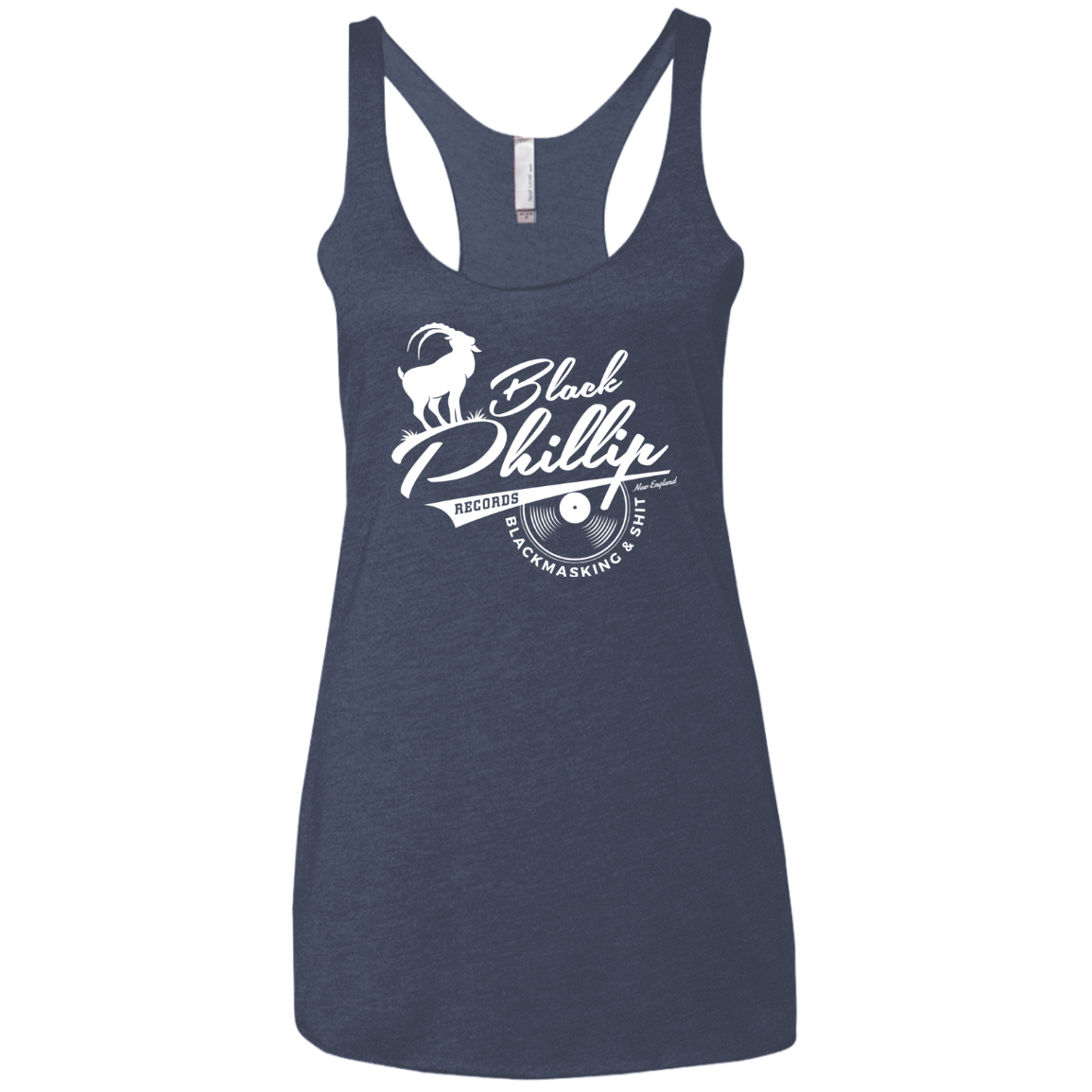 T-Shirts Vintage Navy / X-Small BLACK PHILLIP RECORDS Women's Triblend Racerback Tank