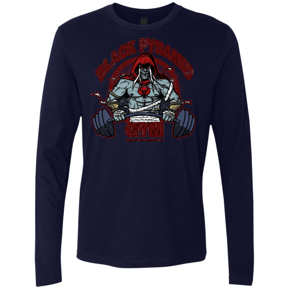 T-Shirts Midnight Navy / Small Black Pyramid Gym Men's Premium Long Sleeve