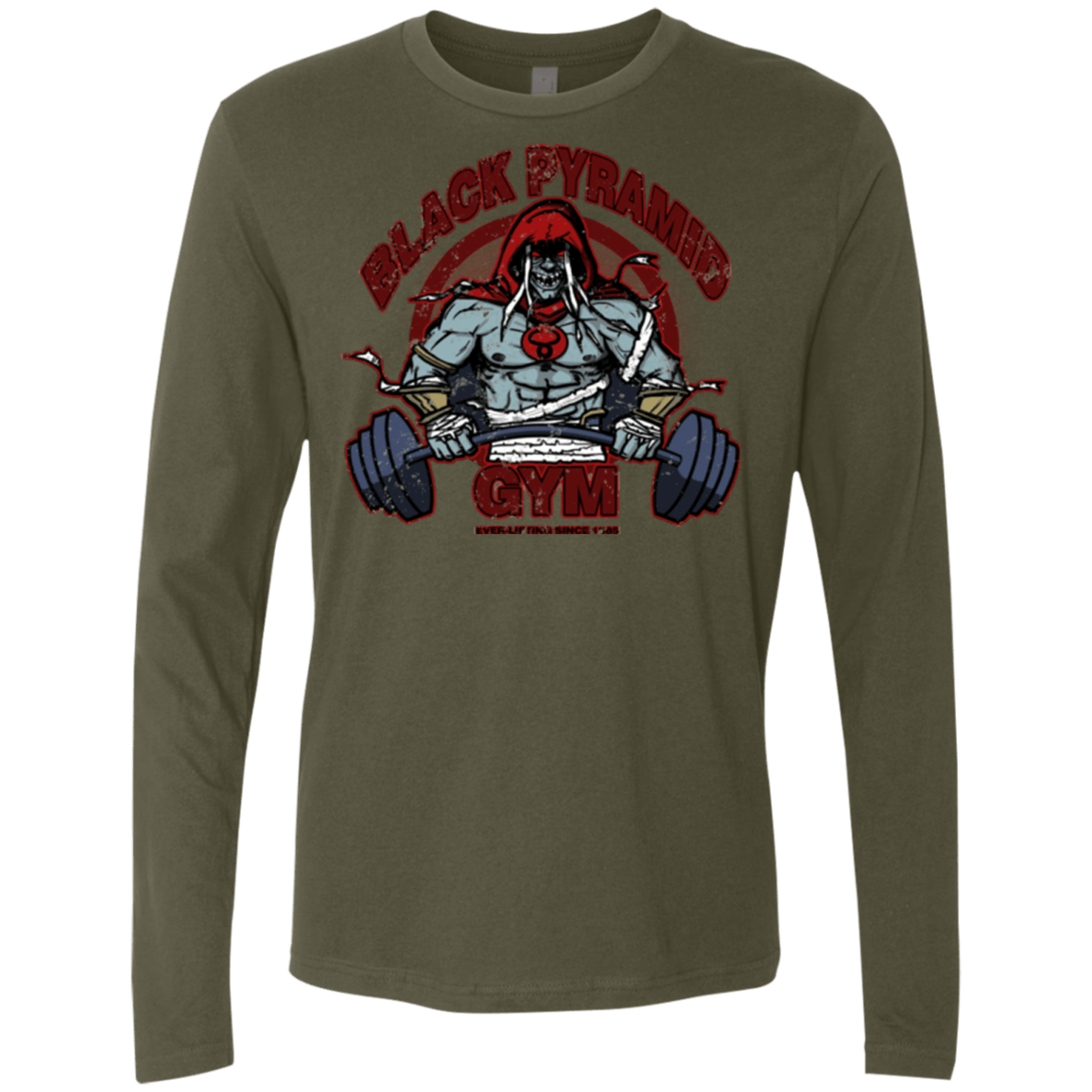 T-Shirts Military Green / Small Black Pyramid Gym Men's Premium Long Sleeve