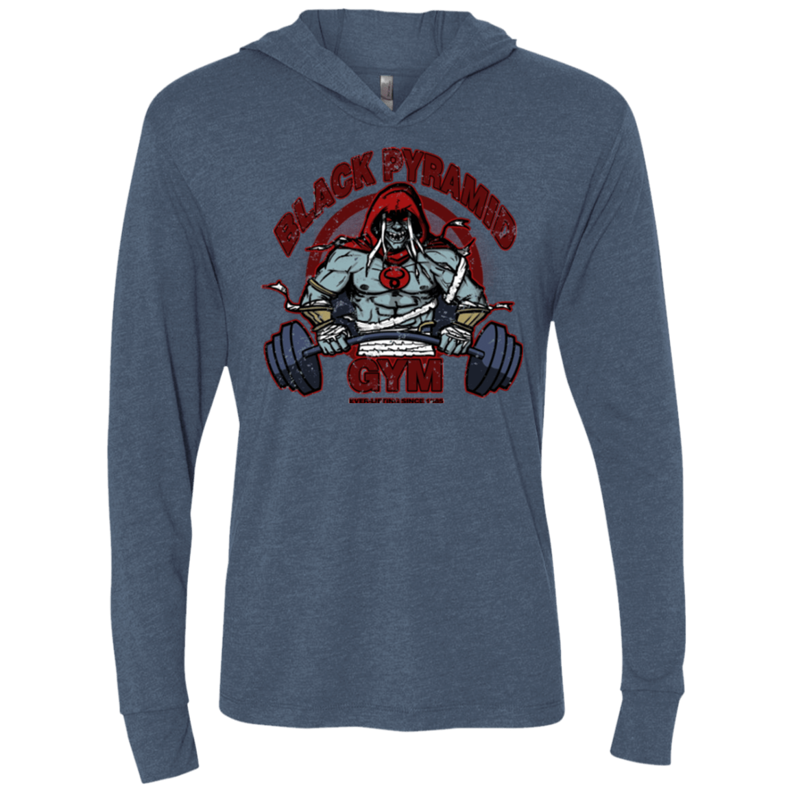 Black Pyramid Gym Triblend Long Sleeve Hoodie Tee