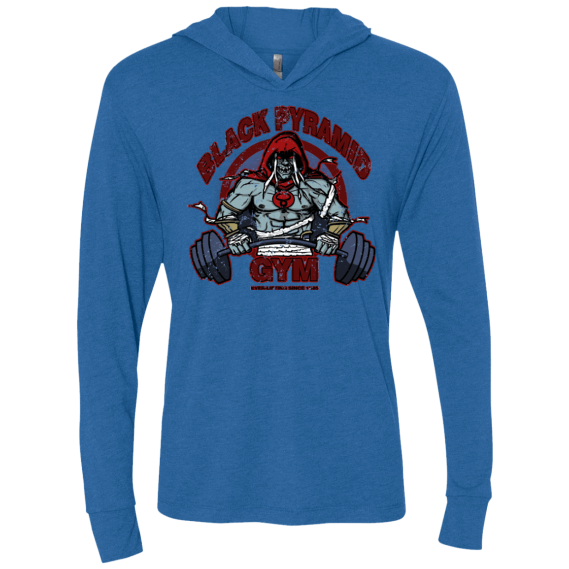 T-Shirts Vintage Royal / X-Small Black Pyramid Gym Triblend Long Sleeve Hoodie Tee