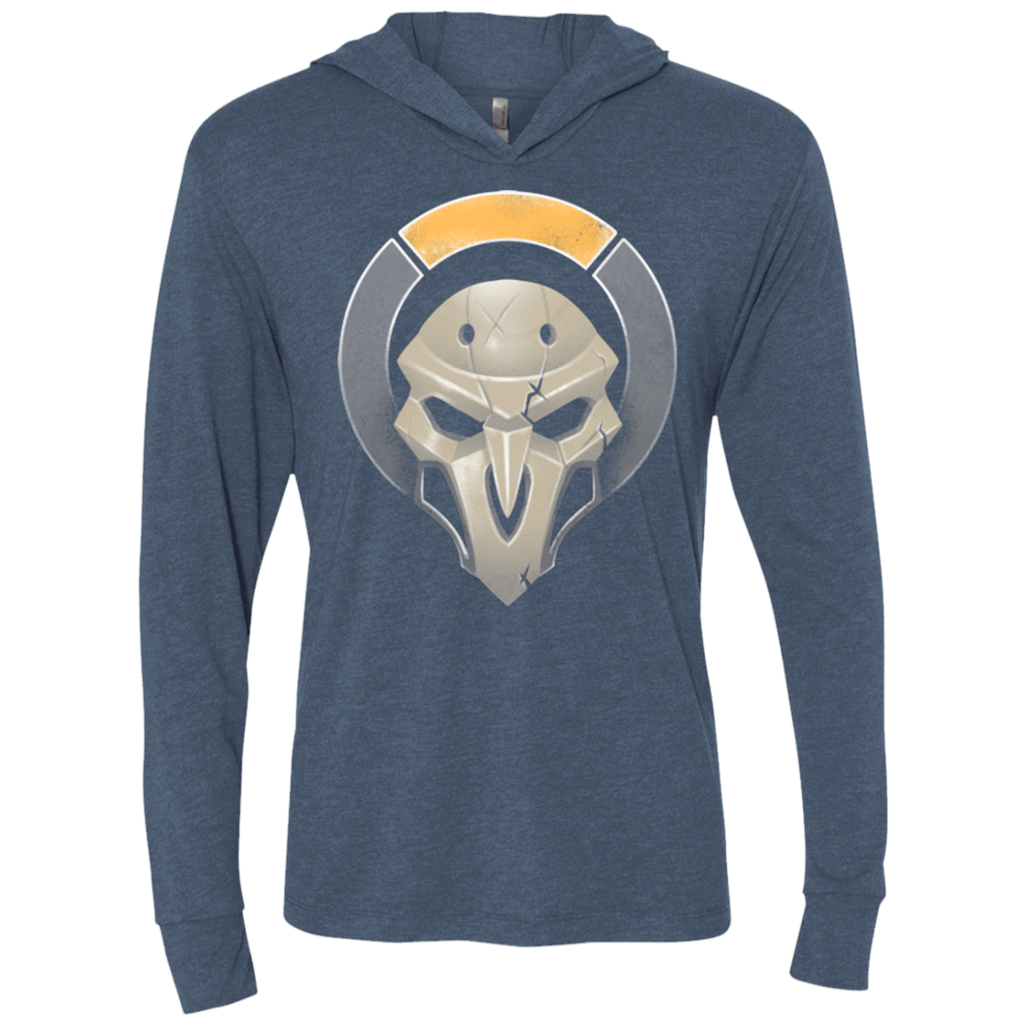 T-Shirts Indigo / X-Small Black Robed Terrorist Triblend Long Sleeve Hoodie Tee