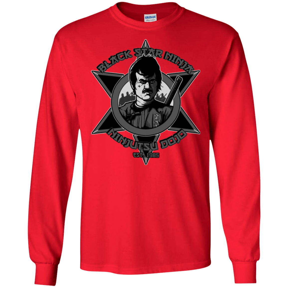 T-Shirts Red / S Black Star Dojo Men's Long Sleeve T-Shirt