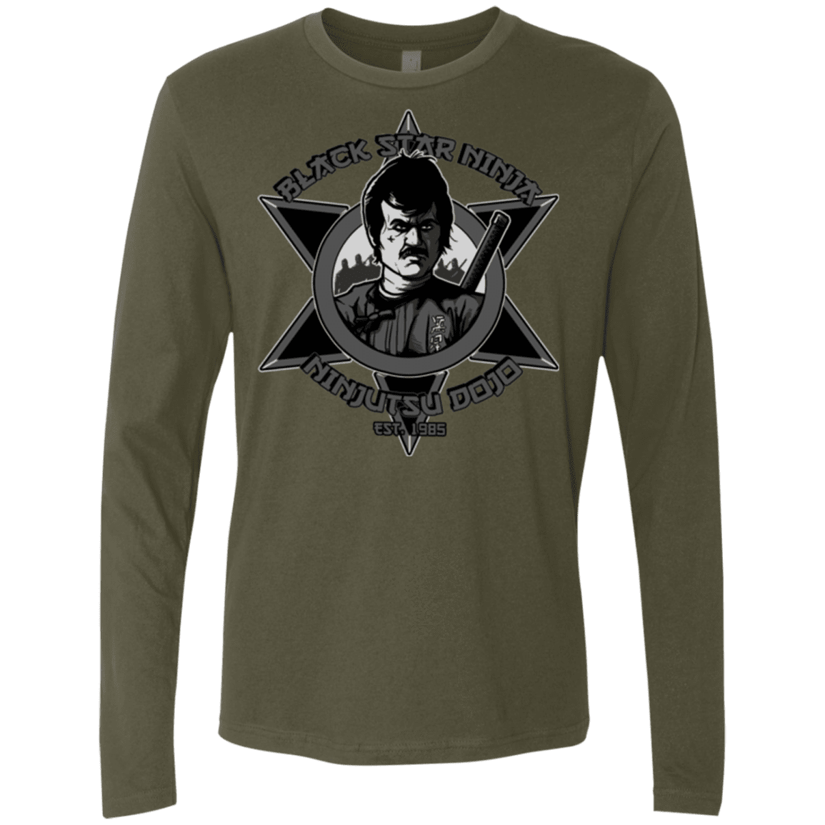 T-Shirts Military Green / S Black Star Dojo Men's Premium Long Sleeve