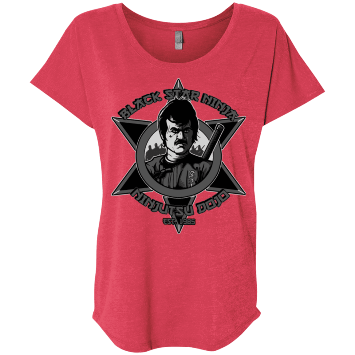 T-Shirts Vintage Red / X-Small Black Star Dojo Triblend Dolman Sleeve