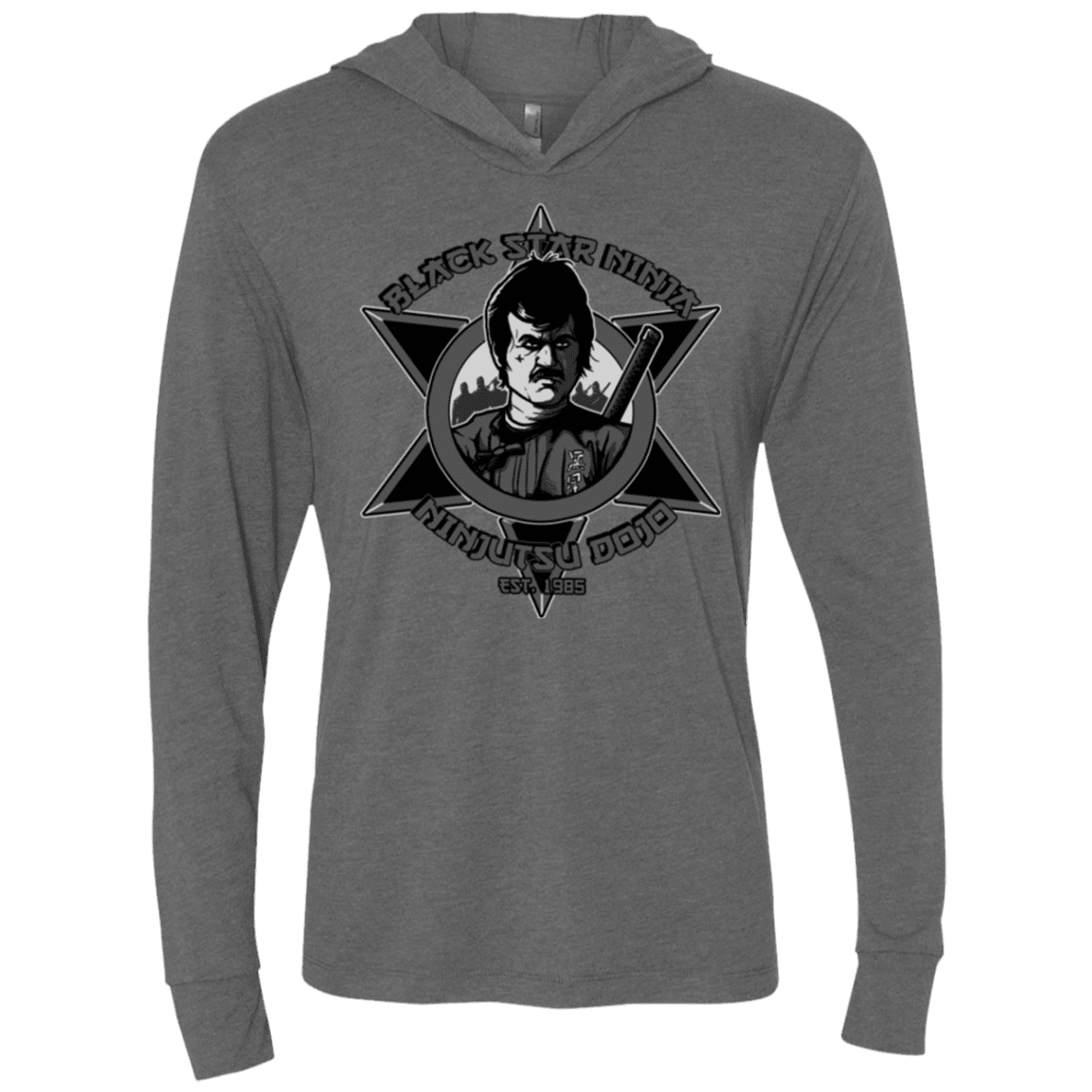 T-Shirts Premium Heather / X-Small Black Star Dojo Triblend Long Sleeve Hoodie Tee