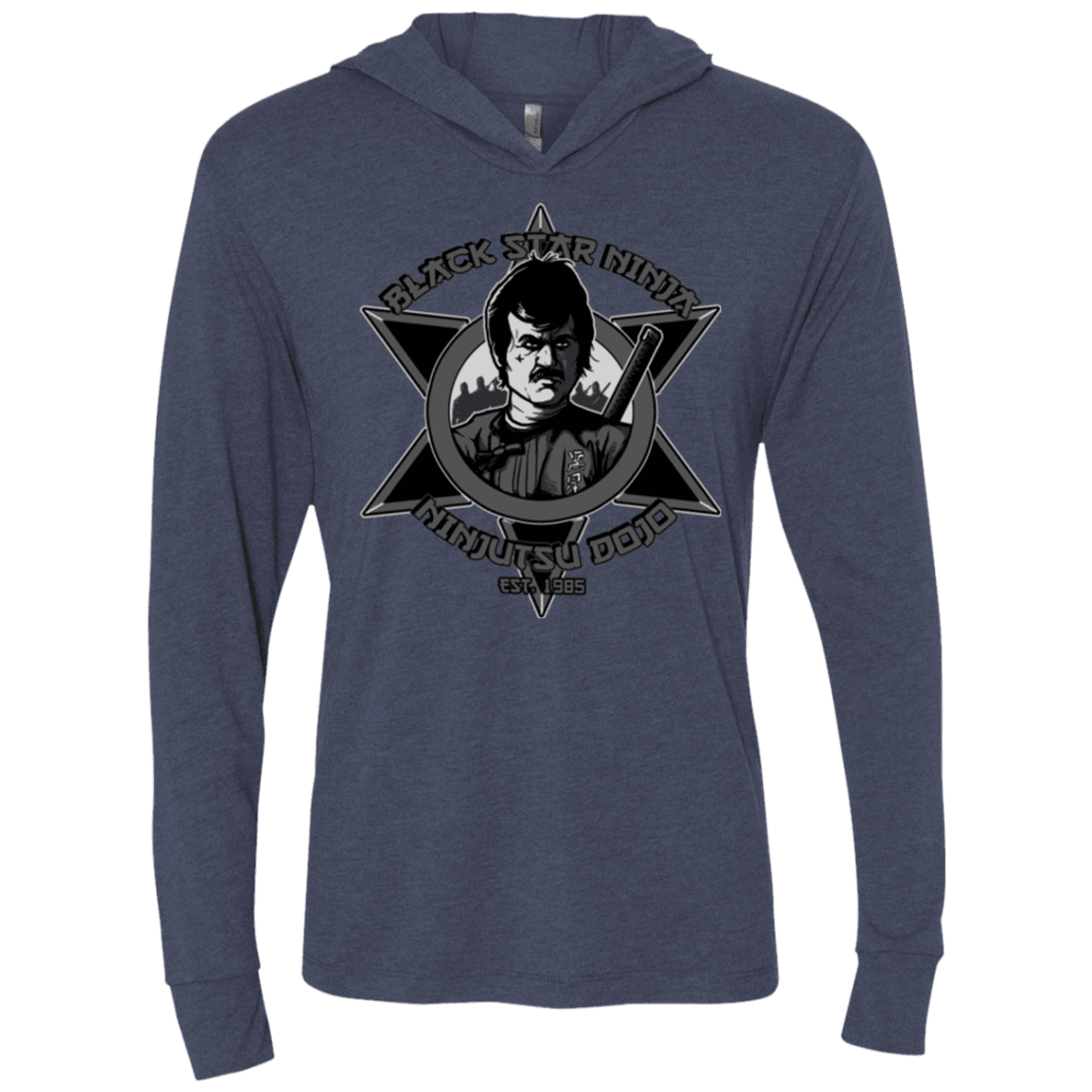 T-Shirts Vintage Navy / X-Small Black Star Dojo Triblend Long Sleeve Hoodie Tee