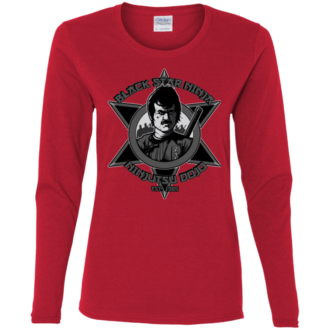 T-Shirts Red / S Black Star Dojo Women's Long Sleeve T-Shirt