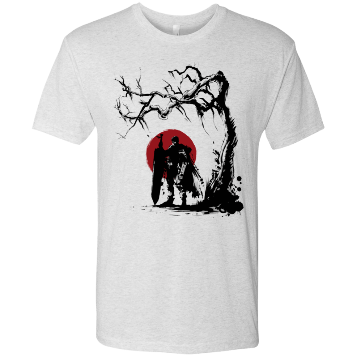 T-Shirts Heather White / Small Black Swordsman under the sun Men's Triblend T-Shirt