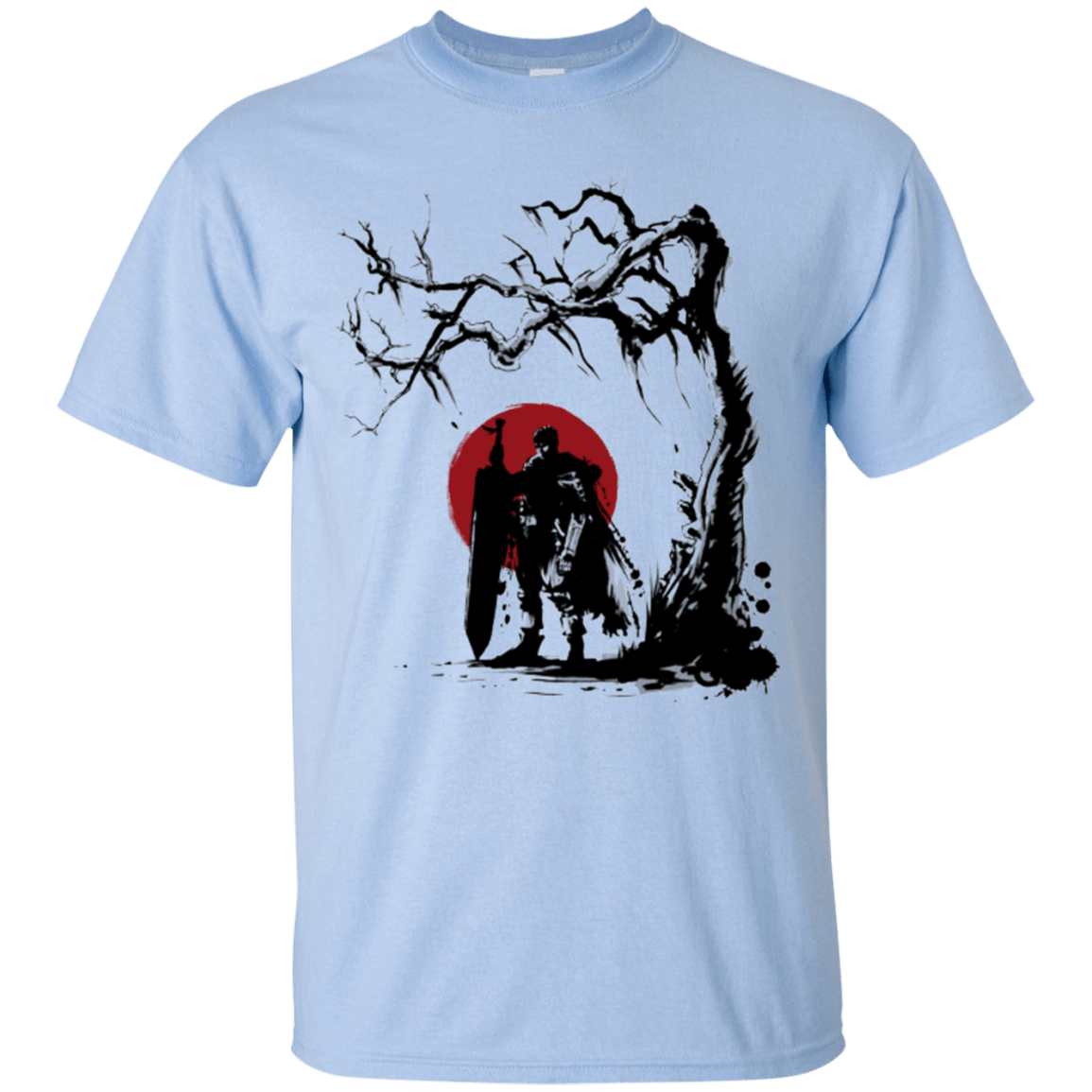 T-Shirts Light Blue / Small Black Swordsman under the sun T-Shirt