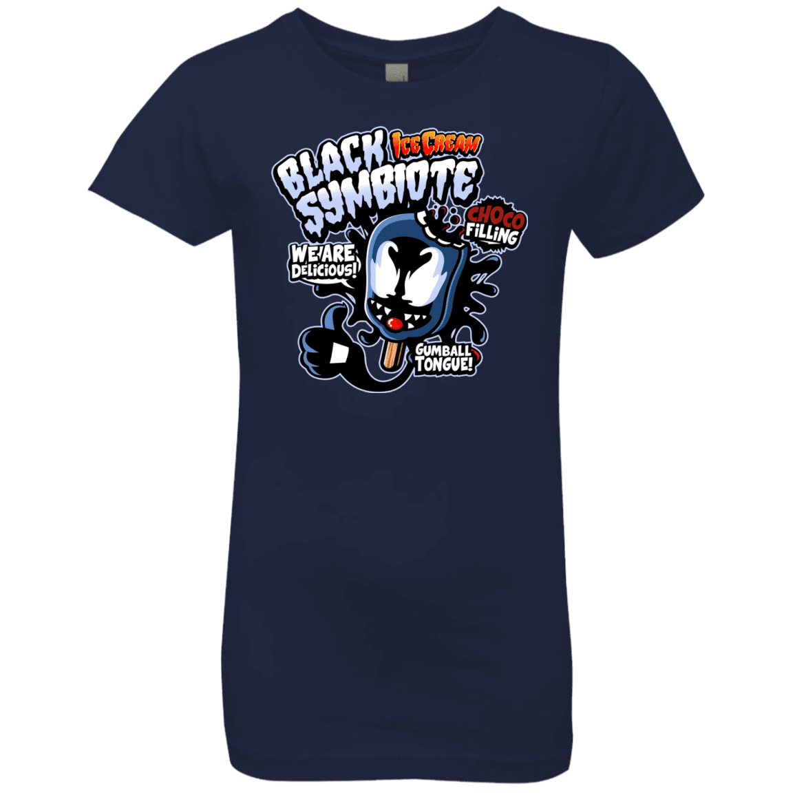 T-Shirts Midnight Navy / YXS Black Symbiote Ice Cream Girls Premium T-Shirt