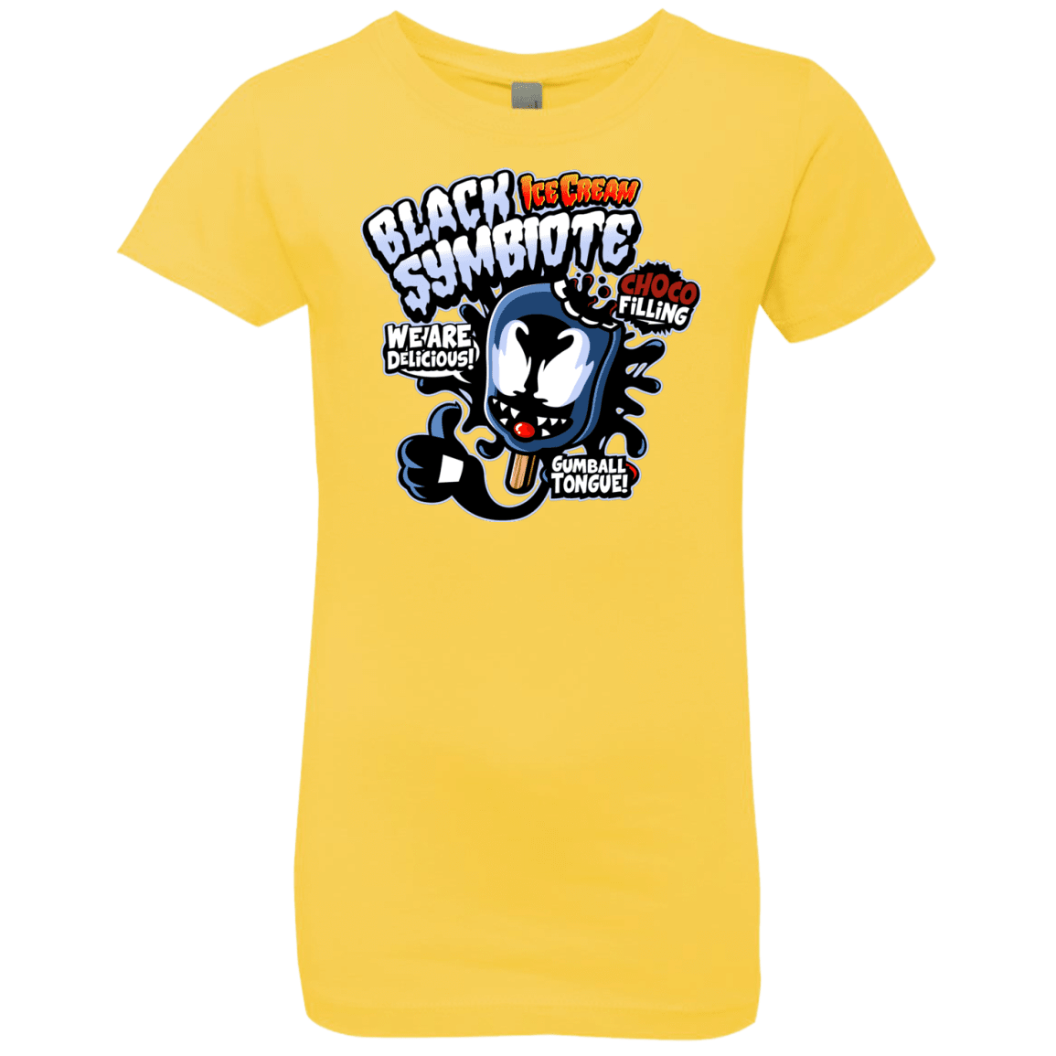 T-Shirts Vibrant Yellow / YXS Black Symbiote Ice Cream Girls Premium T-Shirt