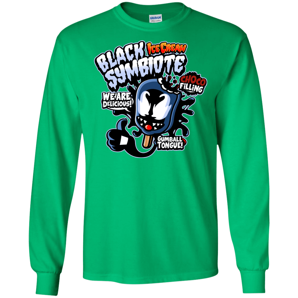 T-Shirts Irish Green / S Black Symbiote Ice Cream Men's Long Sleeve T-Shirt