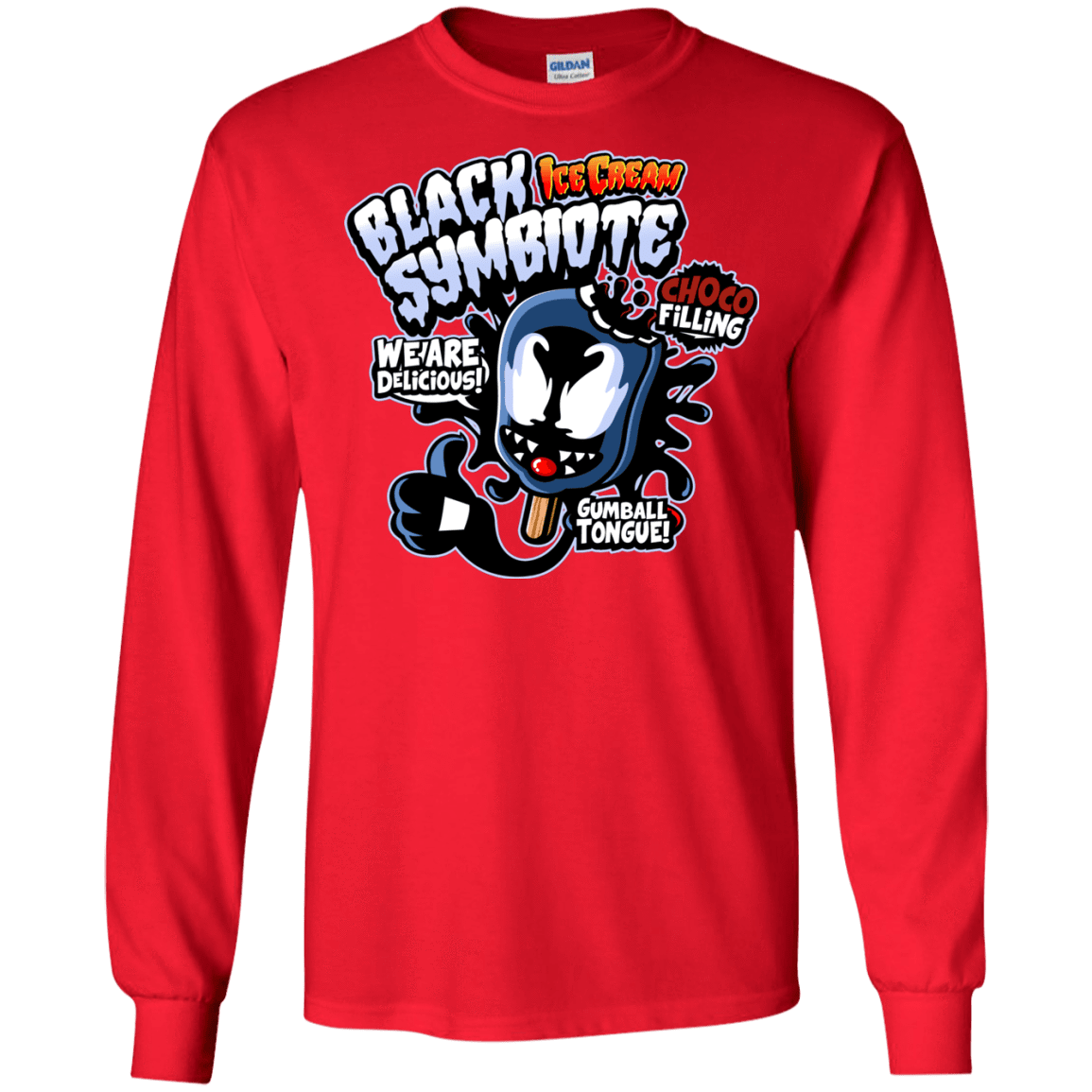 T-Shirts Red / S Black Symbiote Ice Cream Men's Long Sleeve T-Shirt