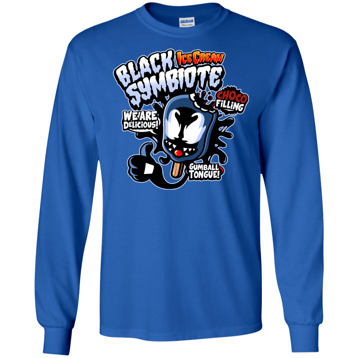 T-Shirts Royal / S Black Symbiote Ice Cream Men's Long Sleeve T-Shirt