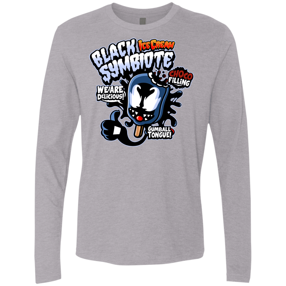 T-Shirts Heather Grey / S Black Symbiote Ice Cream Men's Premium Long Sleeve
