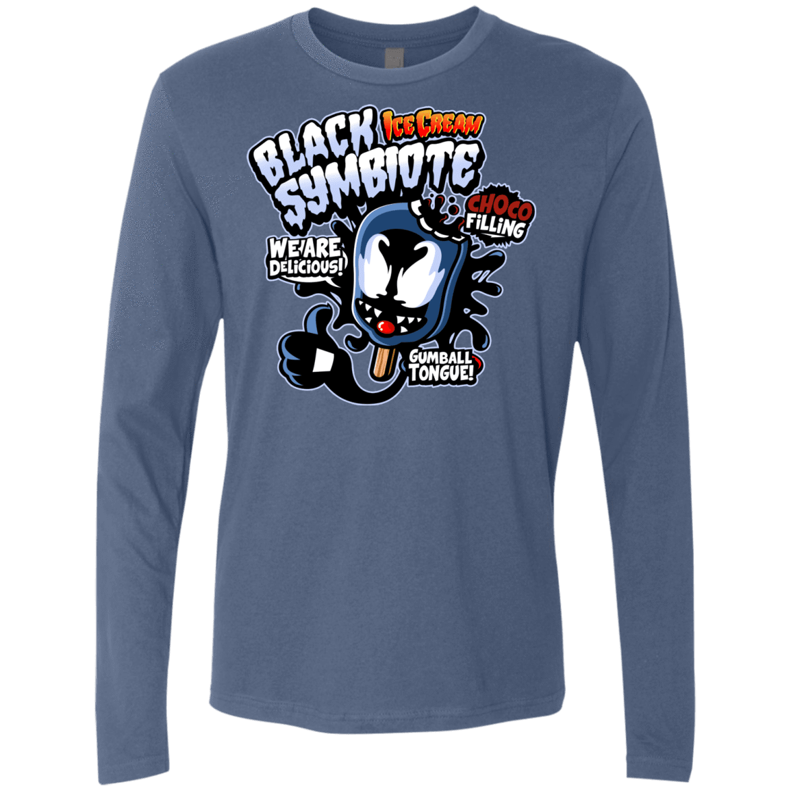T-Shirts Indigo / S Black Symbiote Ice Cream Men's Premium Long Sleeve