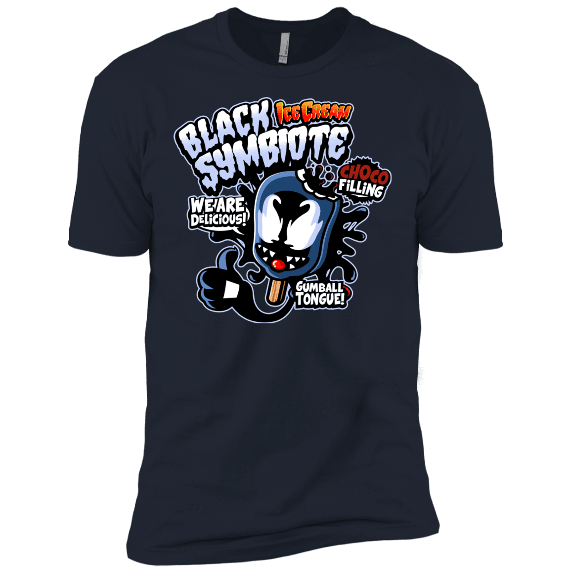 T-Shirts Midnight Navy / X-Small Black Symbiote Ice Cream Men's Premium T-Shirt