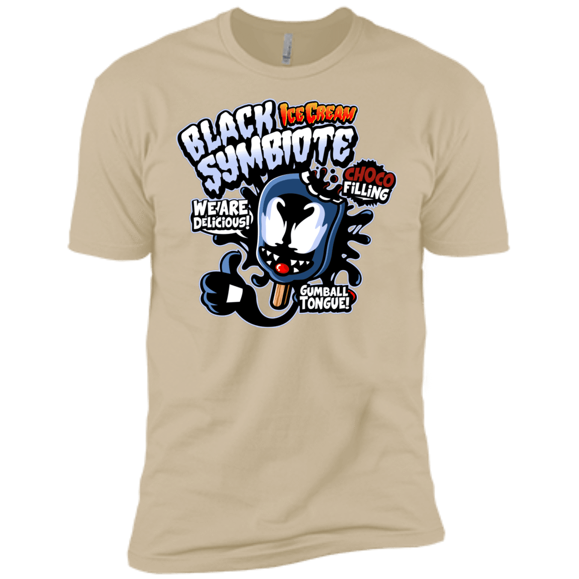 T-Shirts Sand / X-Small Black Symbiote Ice Cream Men's Premium T-Shirt