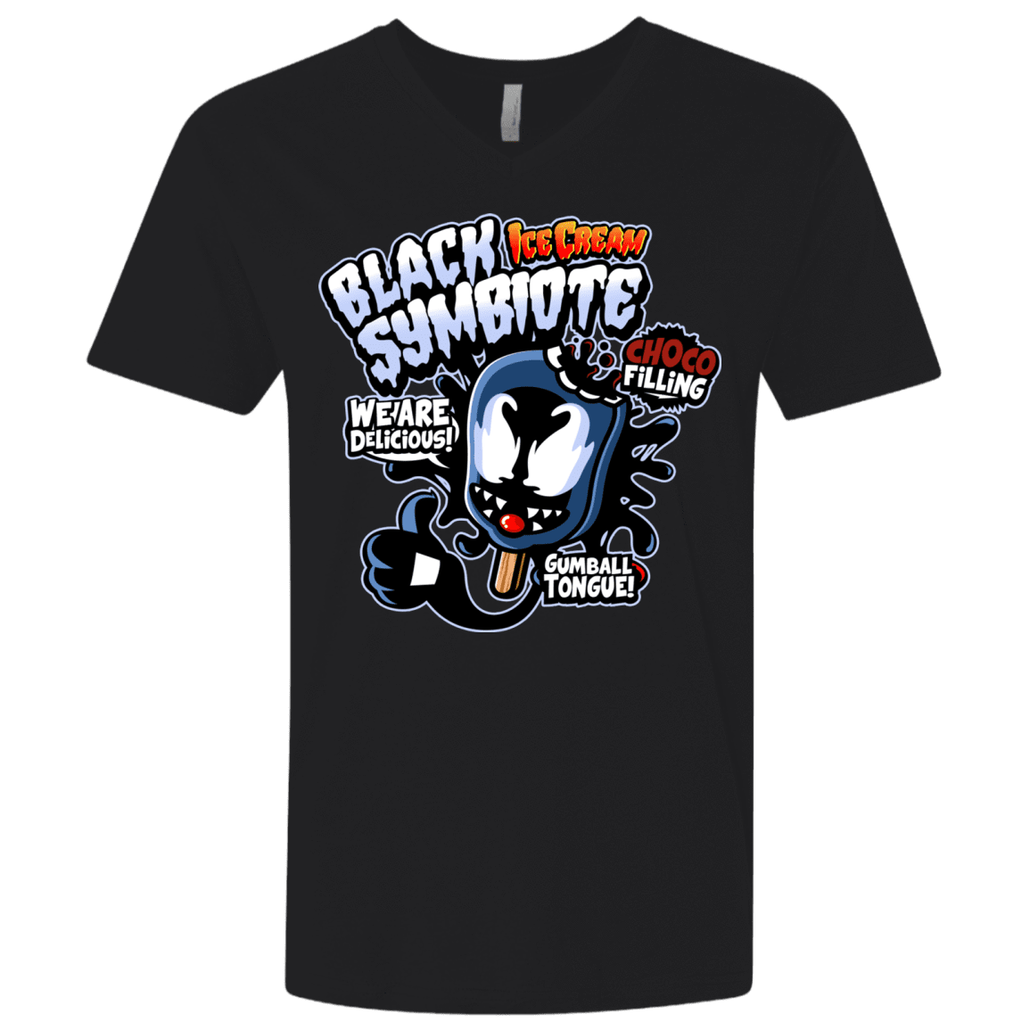 T-Shirts Black / X-Small Black Symbiote Ice Cream Men's Premium V-Neck