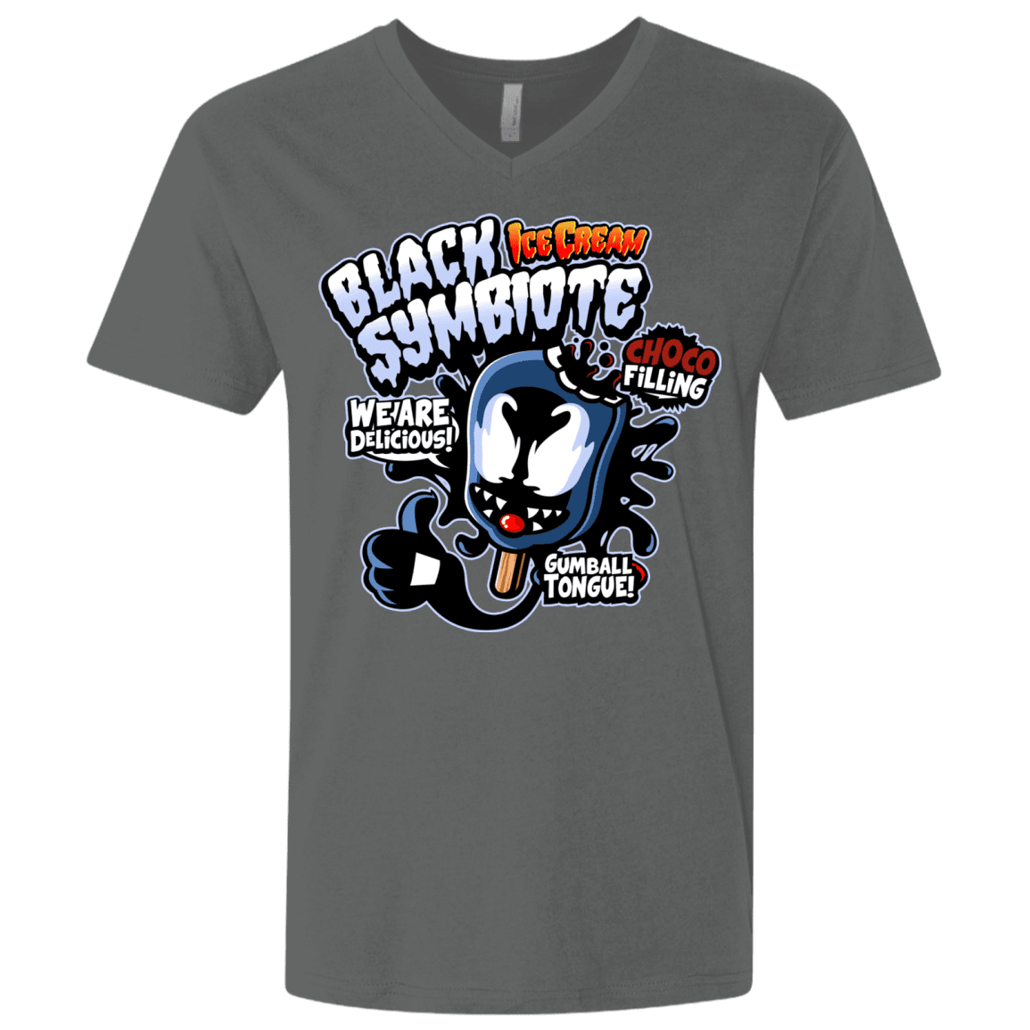 T-Shirts Heavy Metal / X-Small Black Symbiote Ice Cream Men's Premium V-Neck