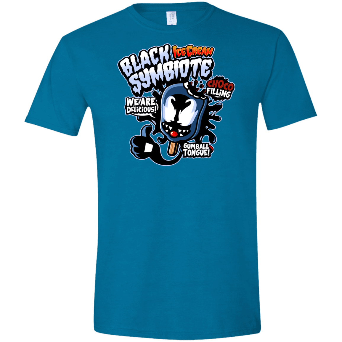 T-Shirts Antique Sapphire / S Black Symbiote Ice Cream Men's Semi-Fitted Softstyle