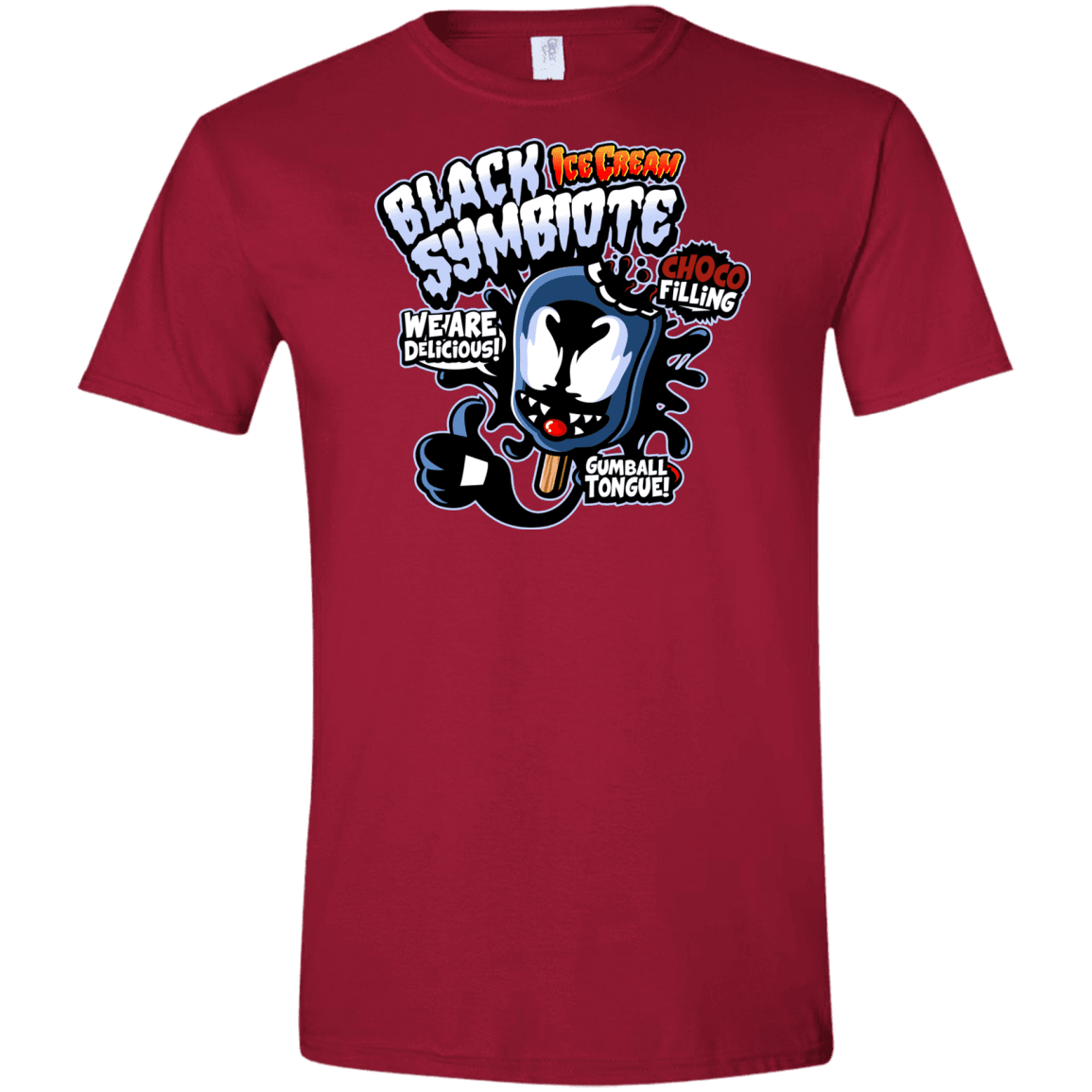 T-Shirts Cardinal Red / S Black Symbiote Ice Cream Men's Semi-Fitted Softstyle