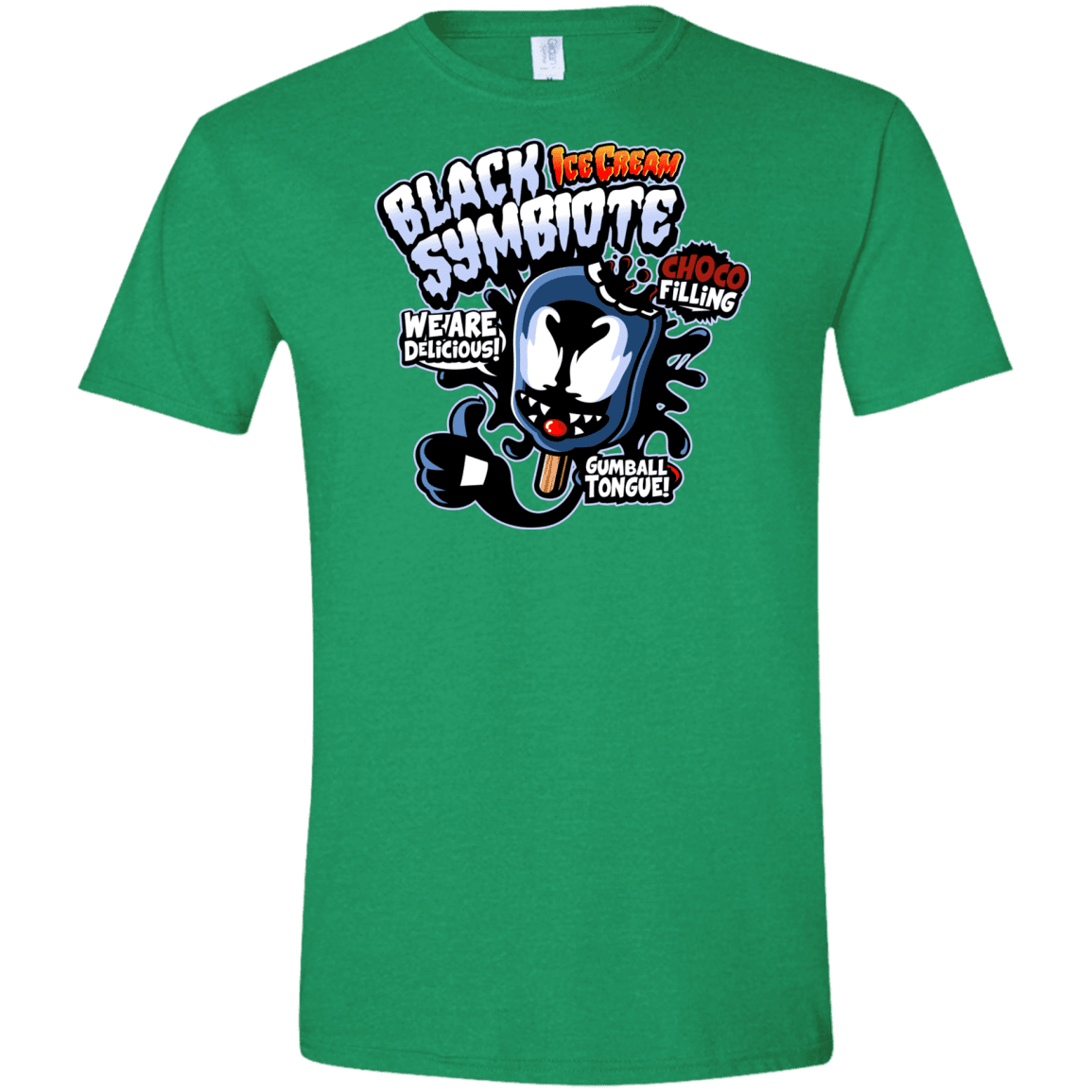T-Shirts Heather Irish Green / S Black Symbiote Ice Cream Men's Semi-Fitted Softstyle