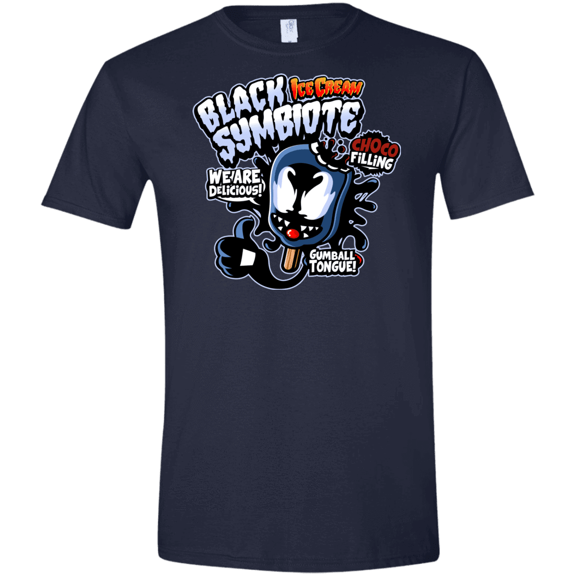 T-Shirts Navy / X-Small Black Symbiote Ice Cream Men's Semi-Fitted Softstyle