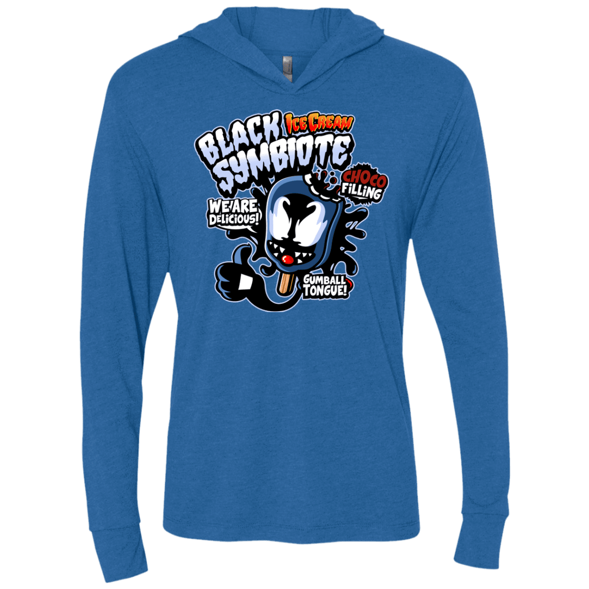 T-Shirts Vintage Royal / X-Small Black Symbiote Ice Cream Triblend Long Sleeve Hoodie Tee