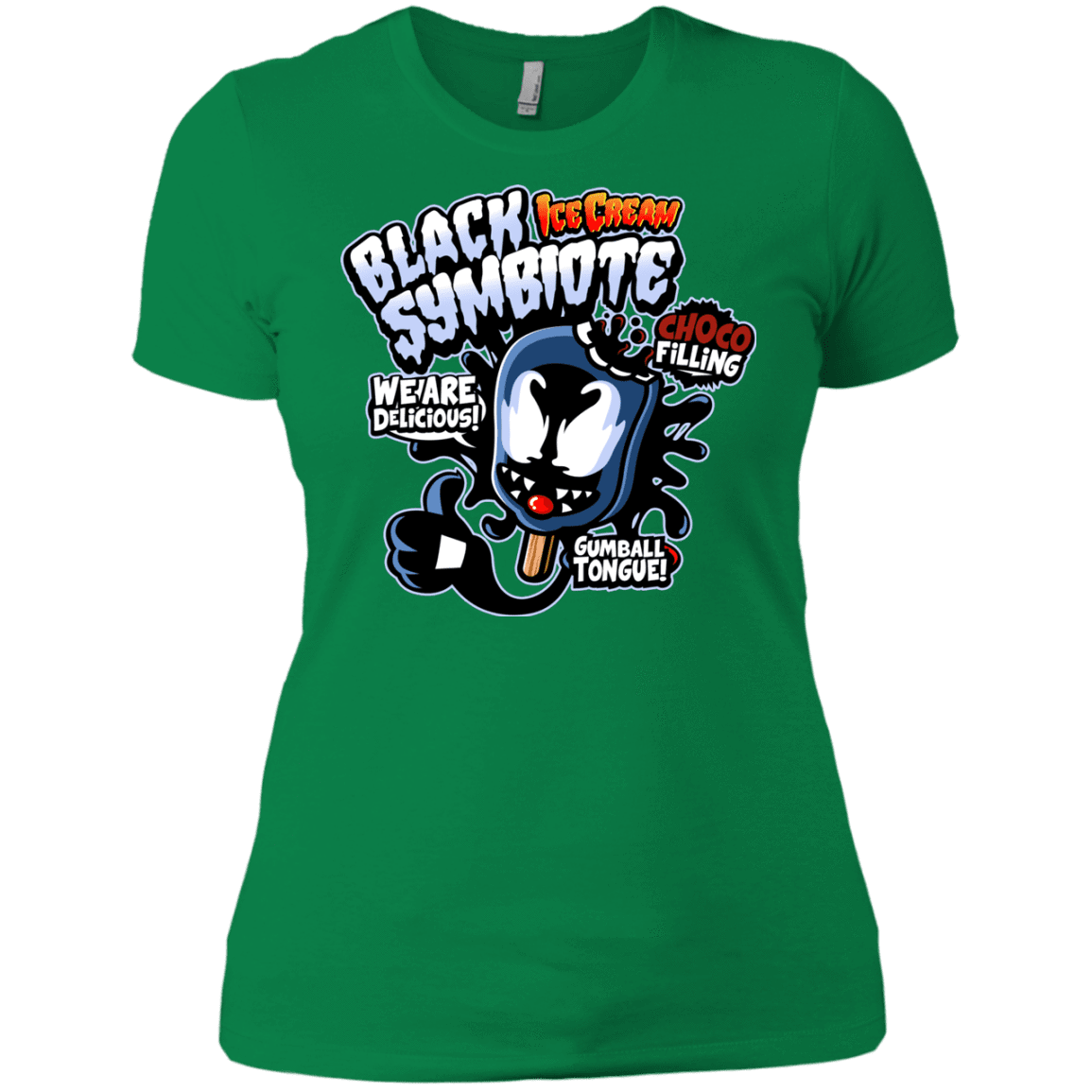 T-Shirts Kelly Green / X-Small Black Symbiote Ice Cream Women's Premium T-Shirt